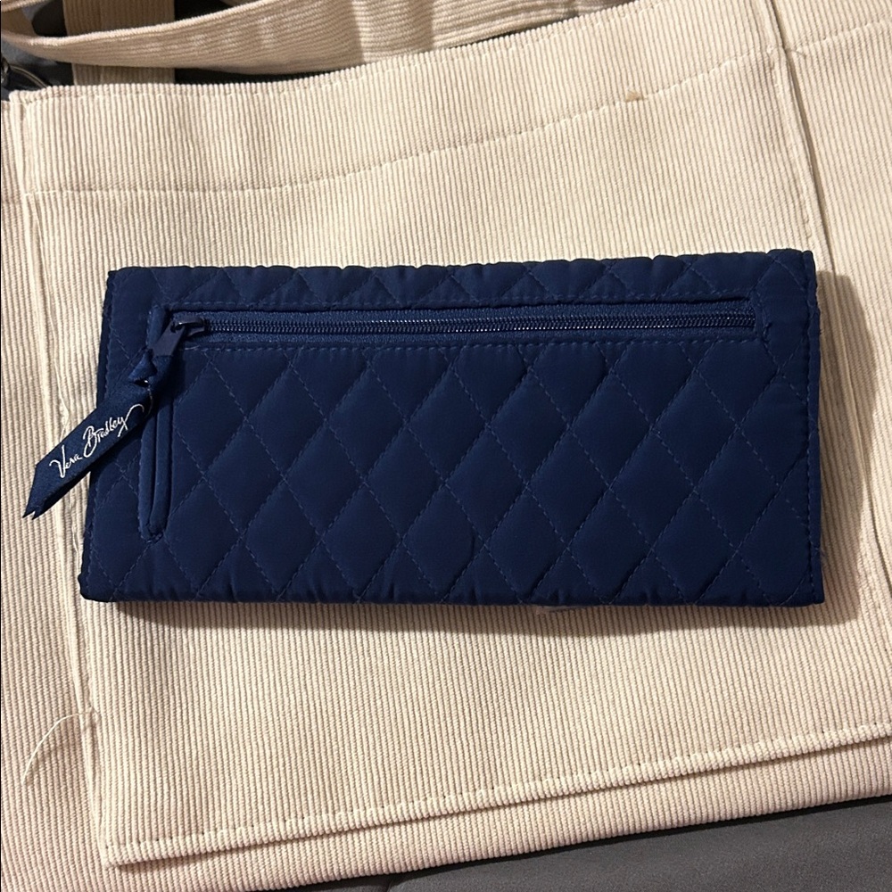 Vera Bradley Navy Quilted Wallet - Picture 2 of 5